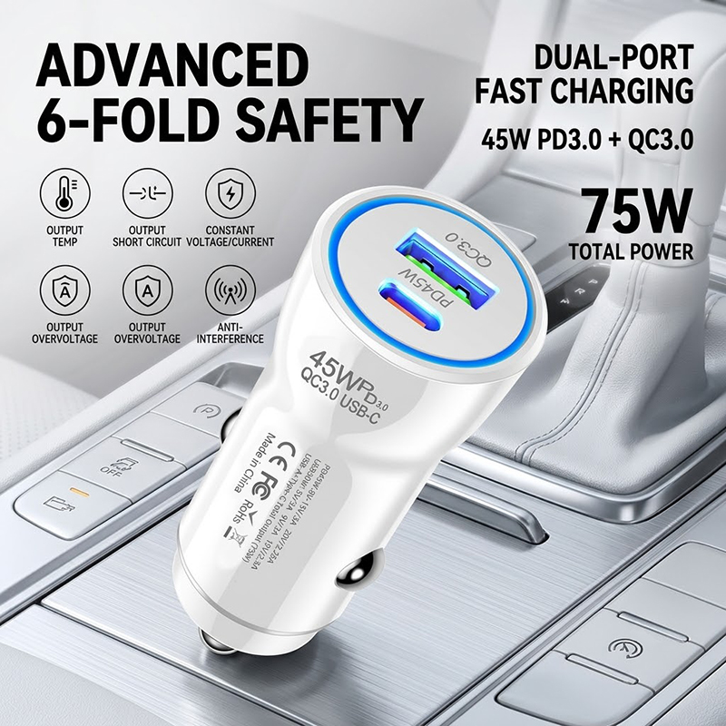 Usb C Power Adapter - شاحن سيارة سريع الشحن بقوة 45