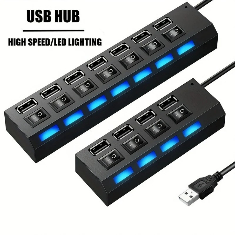 موزع USB 2.0 بـ 4/7 منافذ مع م - مراجعة Laptop Accessories Productivity وسعره
