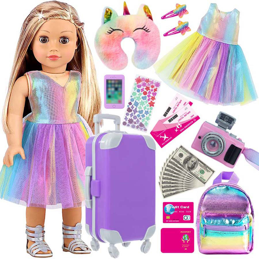 ملابس وإكسسوارات للدمى مقاس 18 - مراجعة Laptop Accessories Girls وسعره