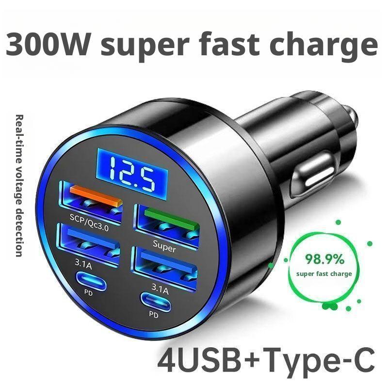 300 واط PD شاحن سيارة 6 منافذ  - مراجعة Usb C Power Adapter وسعره