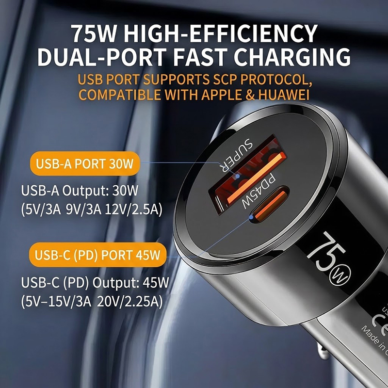 شاحن سيارة ثنائي المنفذ بقوة 7 - مراجعة Usb C Power Adapter وسعره