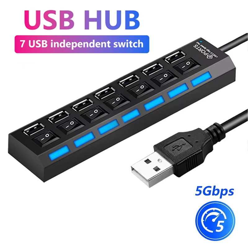 موزع USB 2.0 بـ 7 منافذ لأجهزة - مراجعة Laptop Accessories Computer وسعره